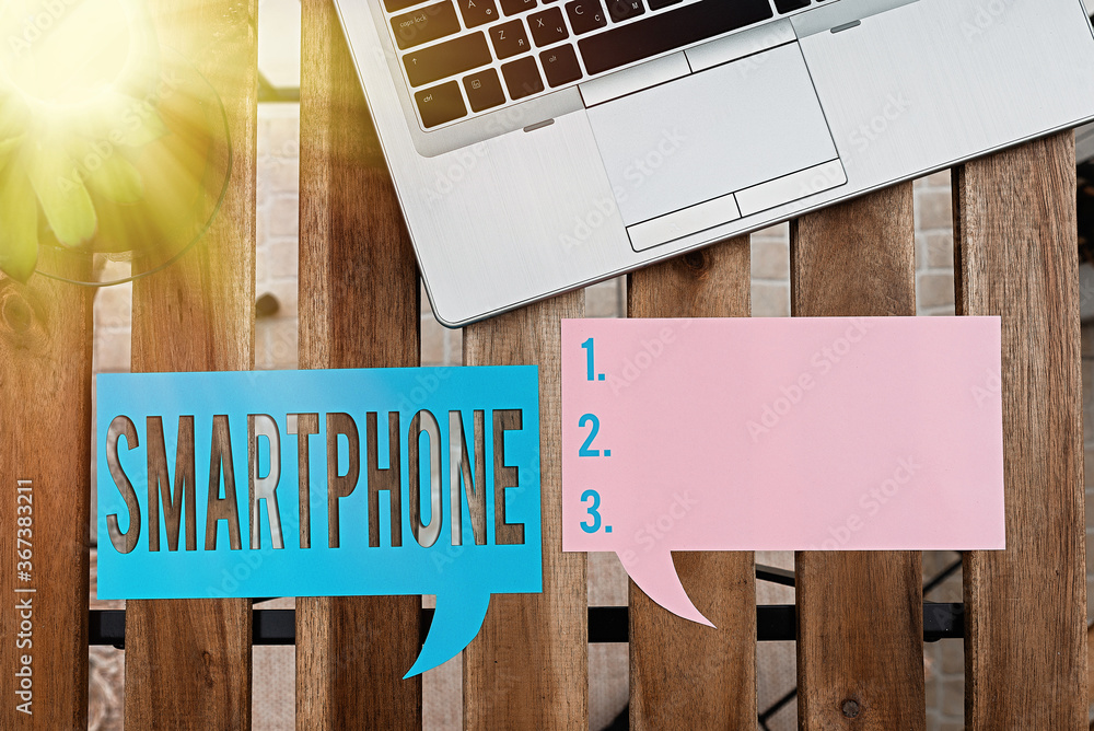 Poster handwriting text writing smartphone. conceptual photo the mobile phone that performs many of the fun