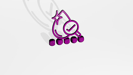 3D graphical image of WATER vertically along with text built by metallic cubic letters from the top perspective, excellent for the concept presentation and slideshows. background and blue