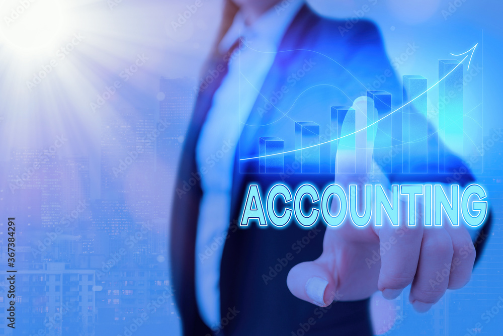 Poster text sign showing accounting. business photo showcasing system of summarizing business and financial