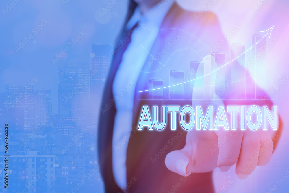 Poster text sign showing automation. business photo showcasing automatically controlled operation of an app