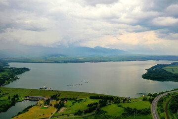 Aerial view of Liptovska Mara reservoir in Slovakia