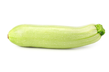 fresh green zucchini or marrow isolated on white background