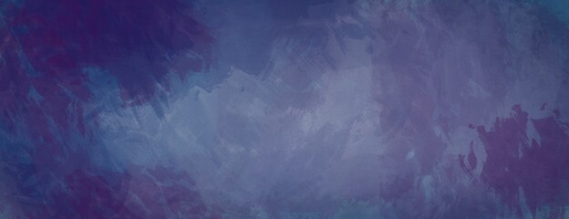 Abstract soft focus gradient blurred wide panorama background hand painted grunge loose textural painterly header in jewel tones