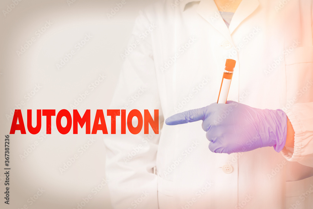 Poster handwriting text writing automation. conceptual photo automatically controlled operation of an appar