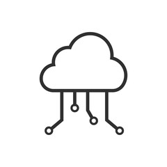 Cloud network icon isolated on white background. Vector illustration.