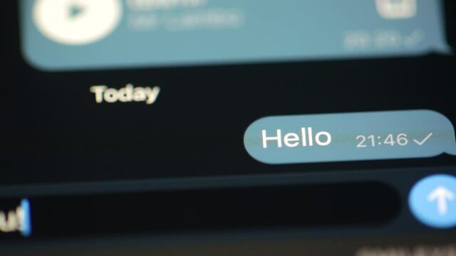 People are texting in the messenger. Typing and sends the message i love you. And delete the sent message. Communication of lovers by phone