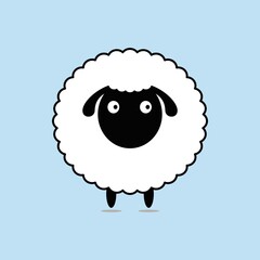 Black White Sheep Victim Blue Background