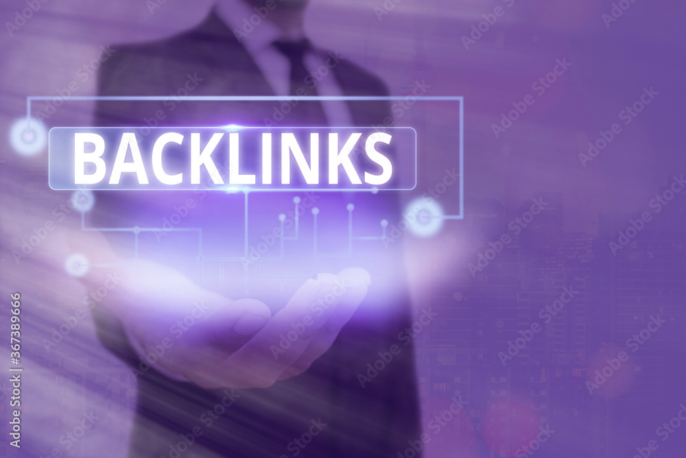 Poster text sign showing backlinks. business photo text links from one website to a page on another website