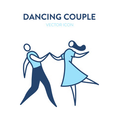 Dancing couple icon. Vector illustration of man and woman dancing as a couple. Beautiful dance icon, can be used as a logo