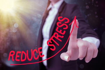 Handwriting text writing Reduce Stress. Conceptual photo to lessen the state of mental or emotional...