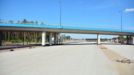 View of the new highway under construction.