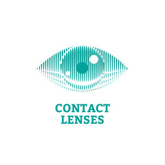 Eye icon with contact lens  - vector illustration