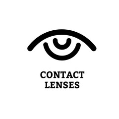 Eye icon with contact lens  - vector illustration