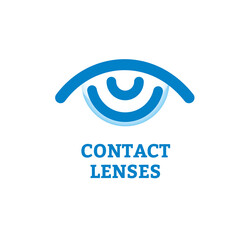 Obraz premium Eye icon with contact lens - vector illustration