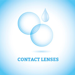 Contact lens and droplet - vector illustration