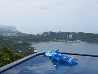 View of Acapulco from a swimming pool