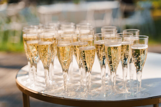 Luxury Champagne Welcome Zone Catering For Business Meeting. Premium Catering For Rich People.