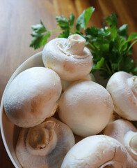 Champignons in einer Schüssel