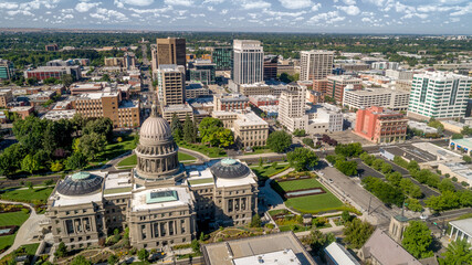 Little town of Boise Idaho with Capital and skyline