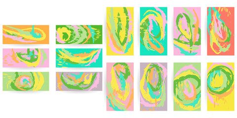 Set art colors fluid shapes eps 10. Flowing and painting abstract gradient background for banner, poster or book. Vector design