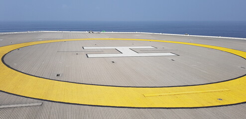 view of the helideck on the vessel 