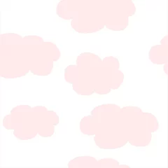 Foto op Aluminium pink and white background with clouds, seamless pattern vector © Freesia