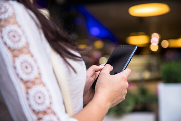 woman hand smart phone