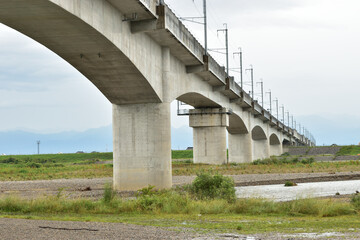 Image of Shinkansen concrete bridge