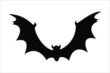 Bat silhuette doodle vector for  Halloween postcard 