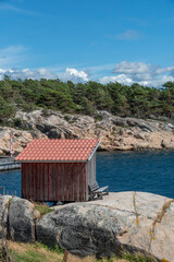Old wooden building at Reso in Sweden