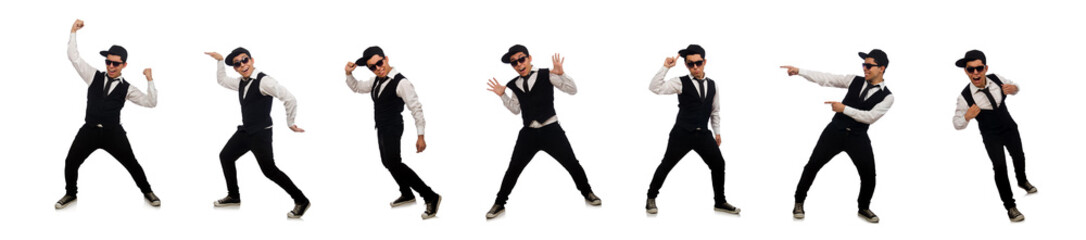 Funny young man isolated on white