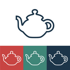 Linear vector icon with kettle