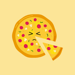 vector illustration of pizza on isolate background