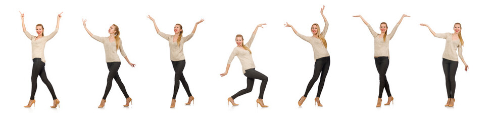 Smiling young woman isolated on white