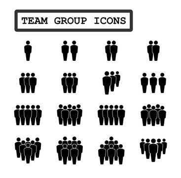 Team of people group vector icon set.