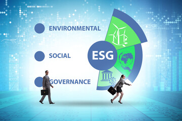 ESG concept as environmental and social governance with business