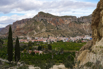 Landscape view of Villanueva del Rio Segura in Valley of Ricote, Murcia Spain