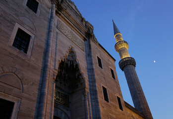 The Suleymaniye mosque, inaugurated in 1558, is seen during sunset in Istanbul, Turkey.