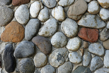 Landscape study from coarse sea pebbles, decorative study examples from pebble stones,