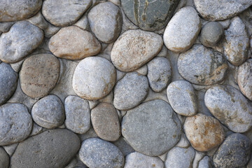 Landscape study from coarse sea pebbles, decorative study examples from pebble stones,