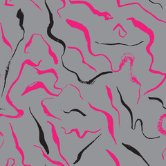 Vector seamless pattern with brush strokes, abstract repeating background