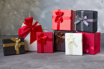 gift box. Many boxes for congratulations. Birthday gift. Valentine gift. A Christmas gift. Copyspace