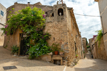 Capdepera, Mallorca, Spain - JULY 17, 2020. The streets to the fortress Castell de Capdepera.