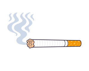 Cigarette with smoke cartoon