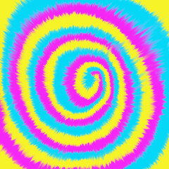 Tye Dye colorful rainbow spiral background.