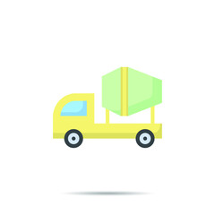 Cement Truck  icon line logo flat style vector illustration 
