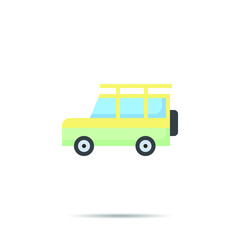 Safari Car  icon line logo flat style  vector illustration 