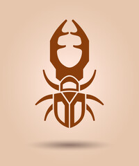 Beetle deer vector icon, Flat style, Vector illustration Eps 10