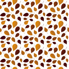 Seamless pattern of colorful yellow and brown leaves