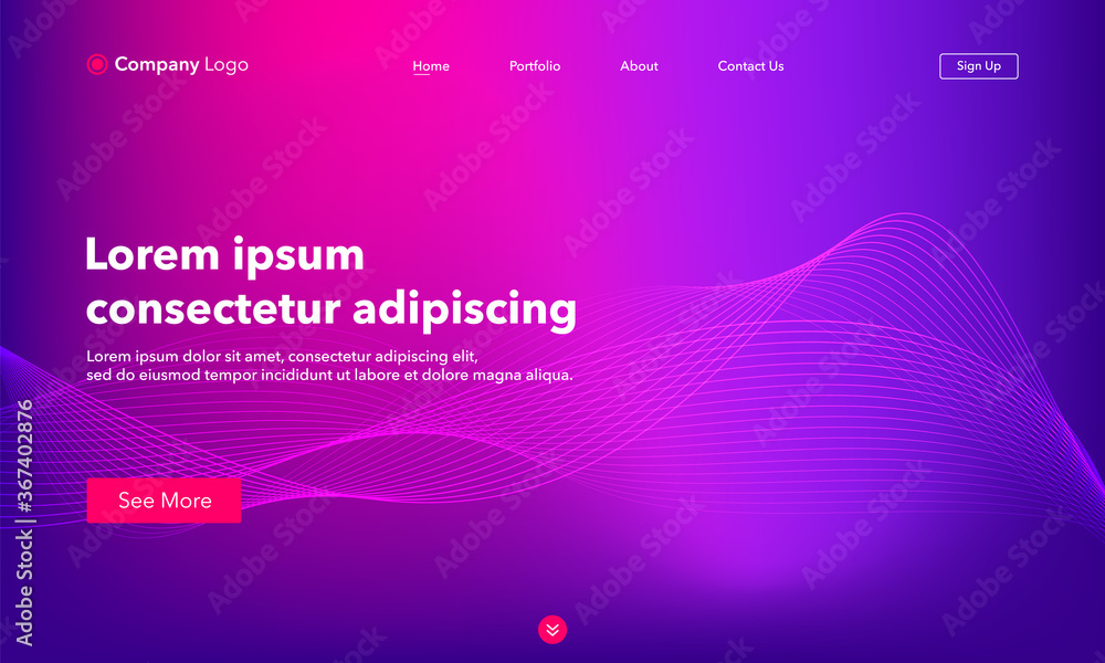 Wall mural asbtract background website landing page. template for websites, or apps. modern design. abstract ve